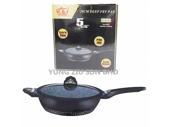 KI-JG2828#28CM DEEP FRY PAN(K&I)(BLACK STONE